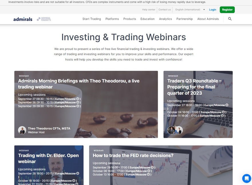 Admiral Markets webinars