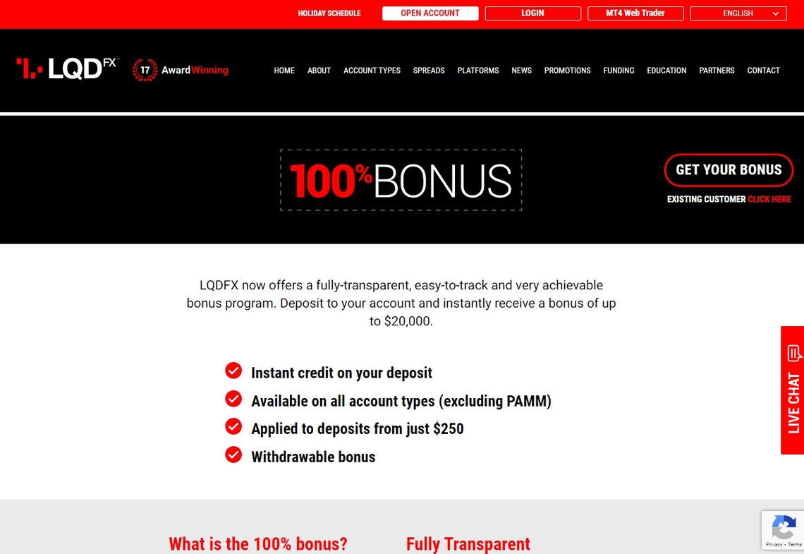 LQDFX 100% deposit bonus