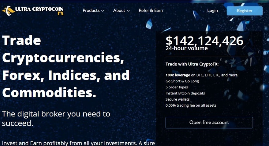 Ultra Cryptocoin FX trading platform