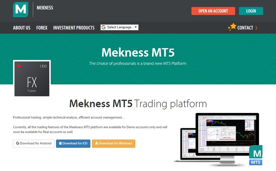 Mekness MT5 Trading Platform