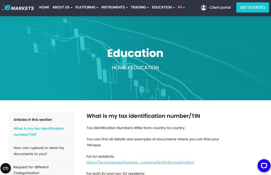 XBMarkets 
 Education section
