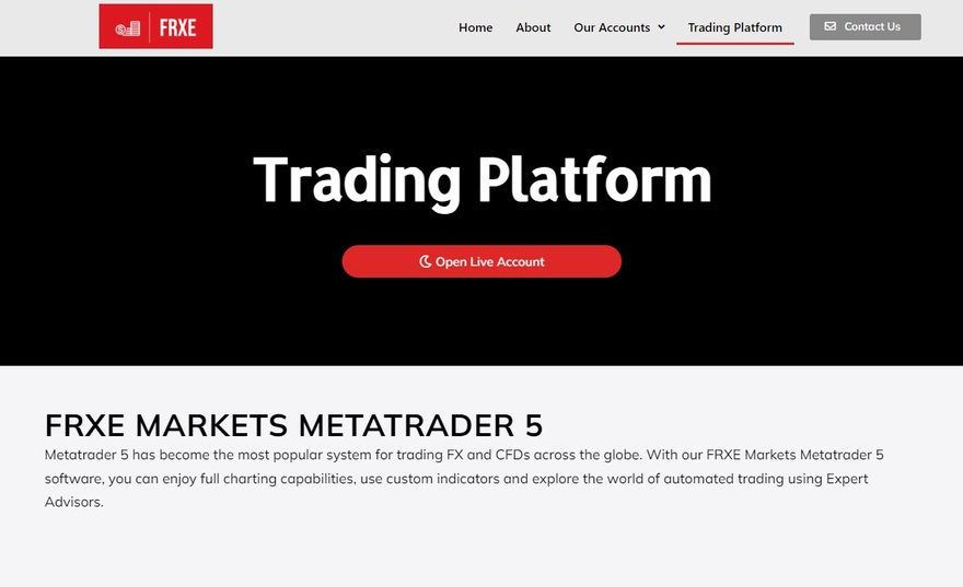 FRXE MT5 trading platform