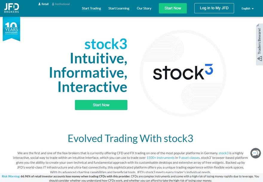 JFD Brokers Stock3 platform overview