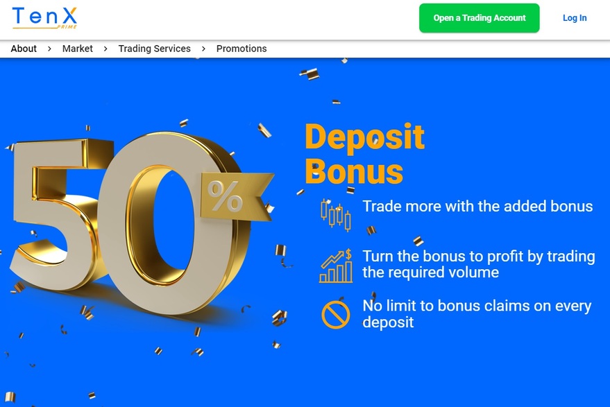 TenXprime deposit bonus