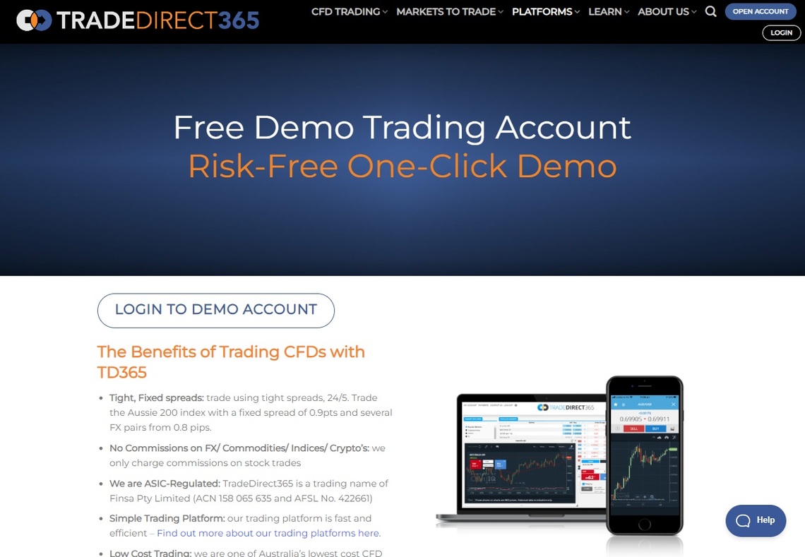 TradeDirect365 demo account 