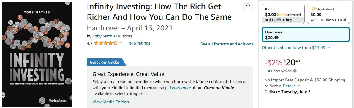 Amazon's publication of Infinity Investing