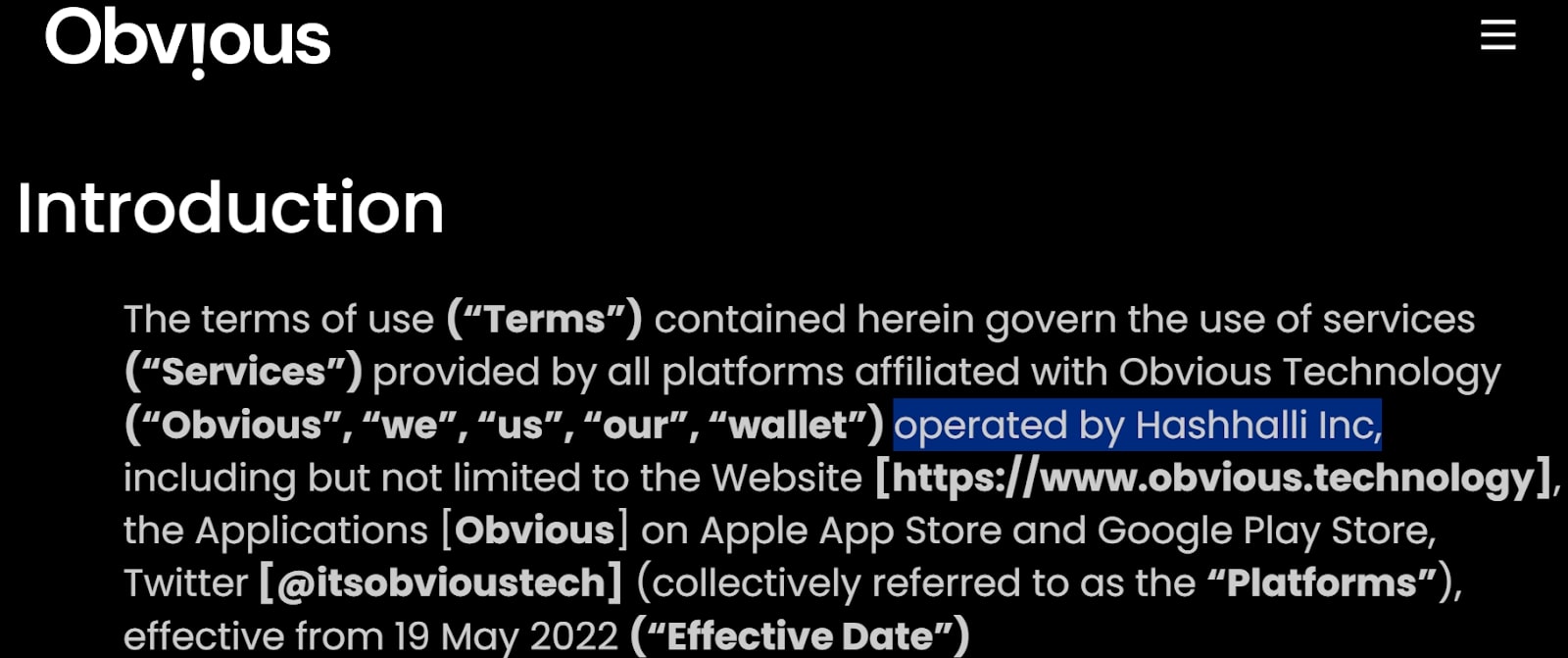 Related Entity of the Obvious Wallet