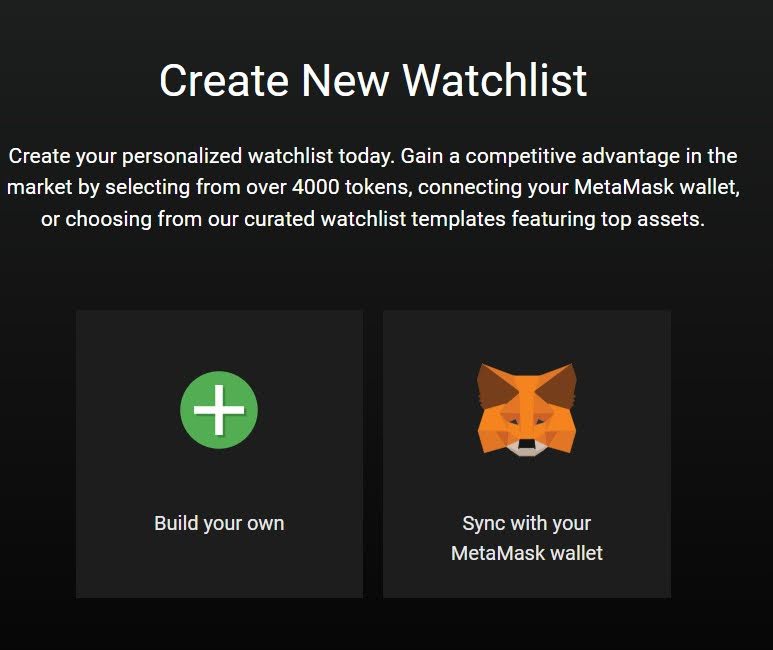 COIN360 Personalized Watchlists