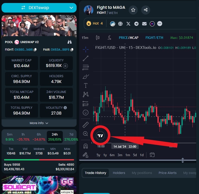 DEXTools Chart Display