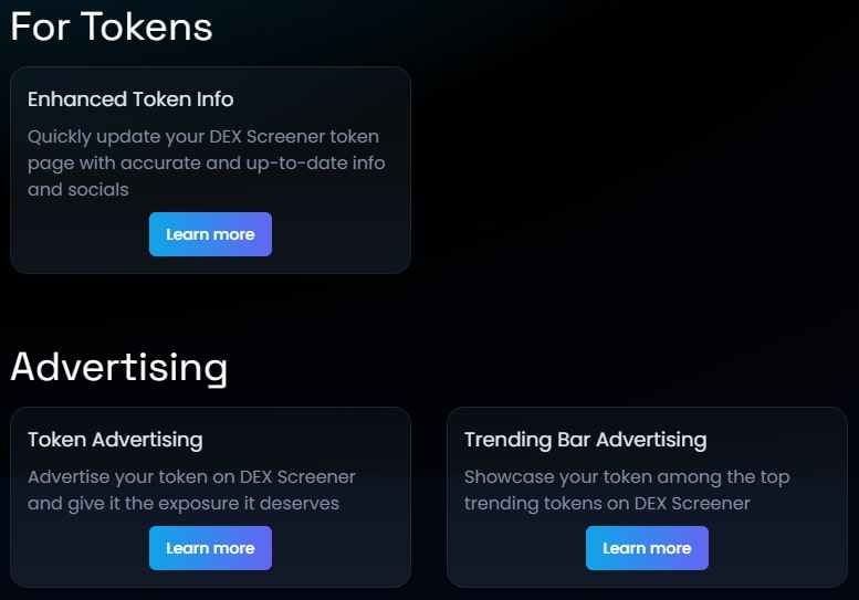 Dex Screener Advertising Schemes