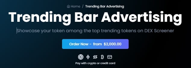 Dex Screener Trending Bar Advertising