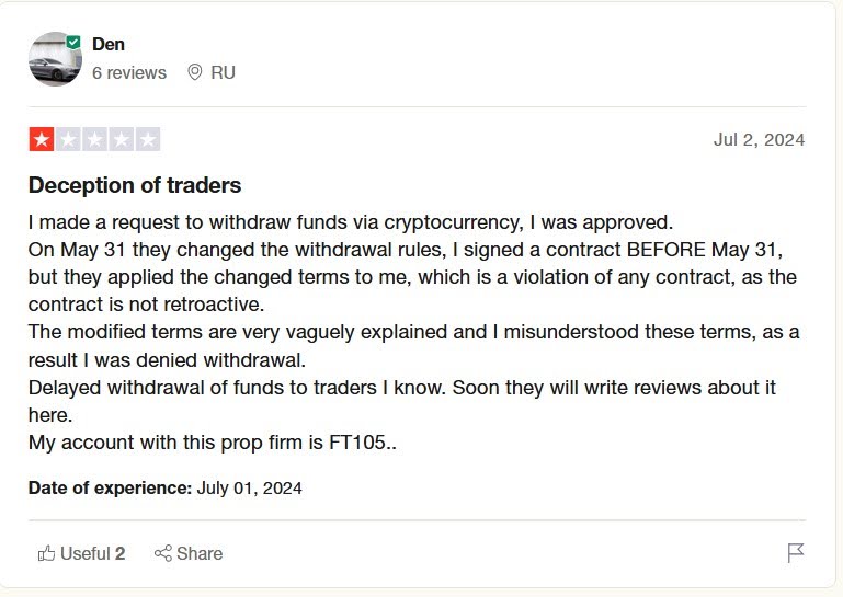 FlexyTrade Trustpilot Review