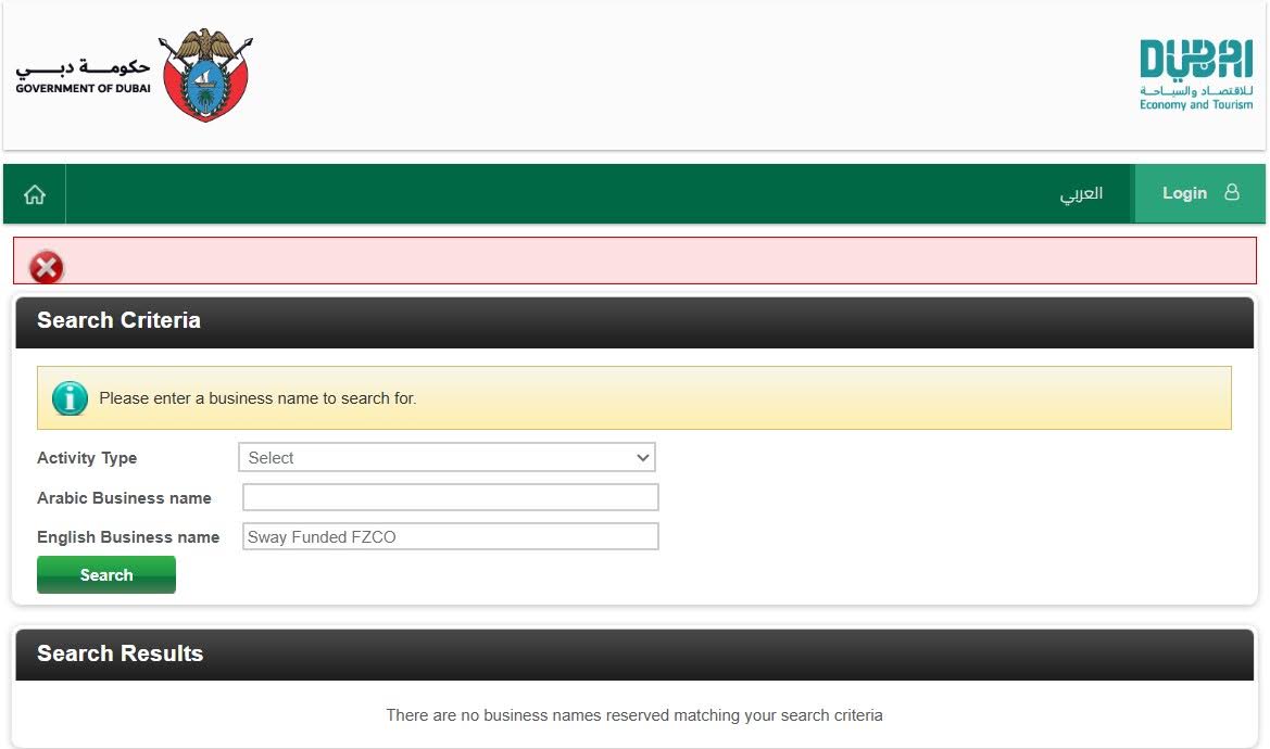 No Data on Sway Funded in the Dubai Economy and Tourism Database