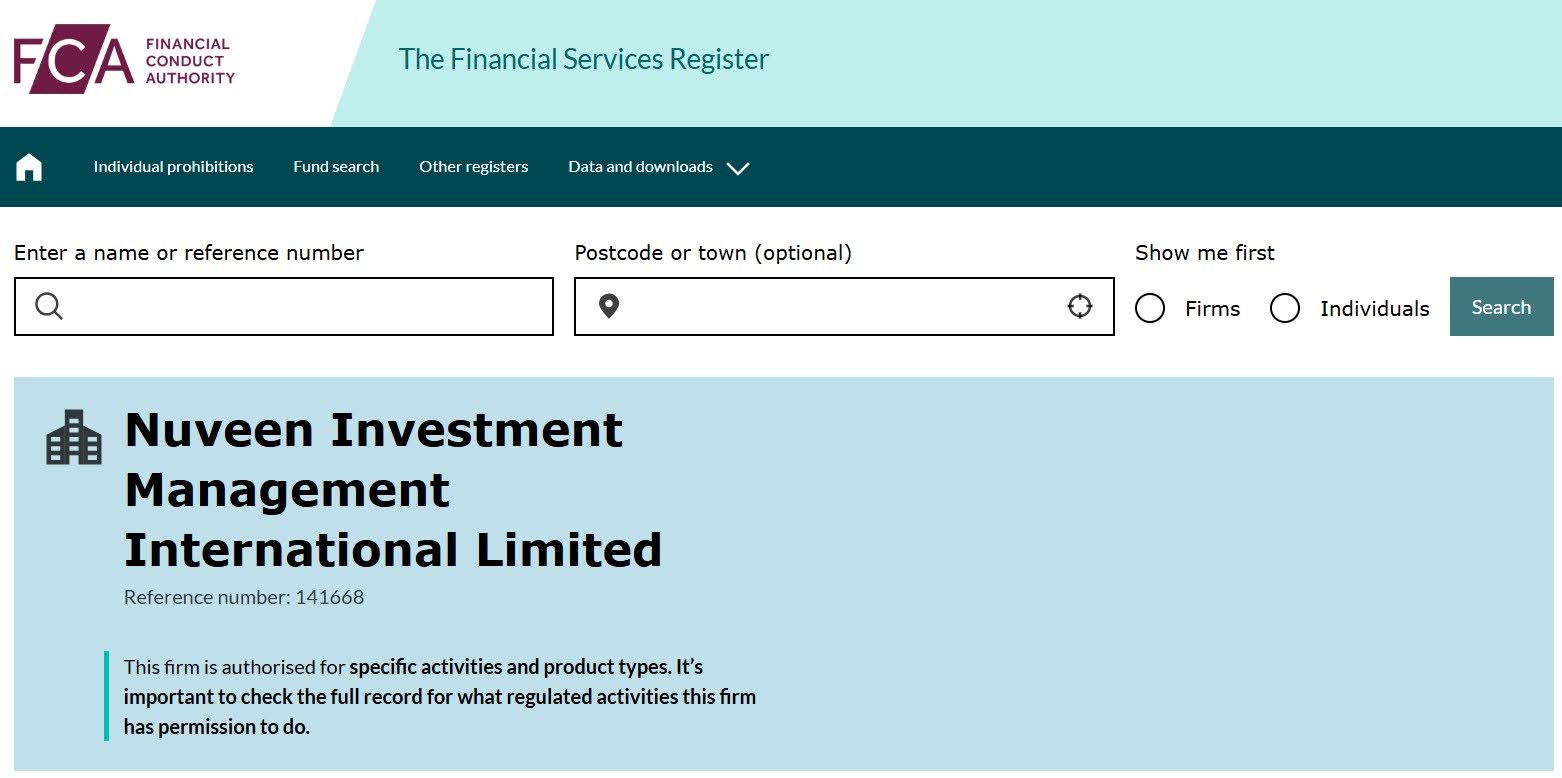 Nuveen FCA Regulation