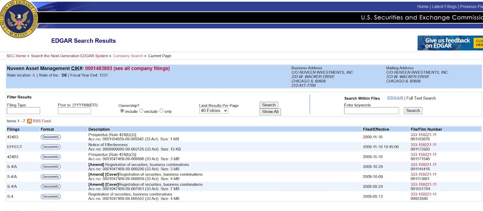 Nuveen SEC Regulation