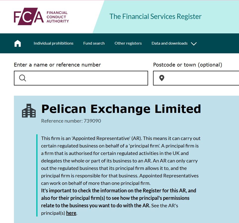 PelicanTrading FCA Regulation